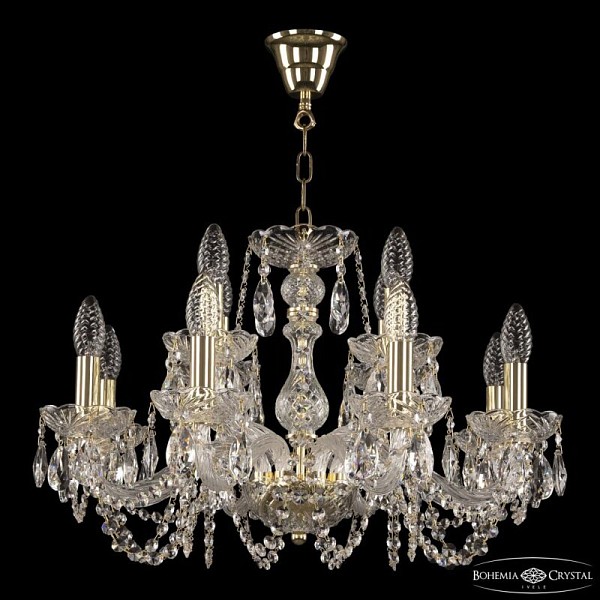 Подвесная люстра Bohemia Ivele Crystal 119 золото арт. 119/8+4/200 G