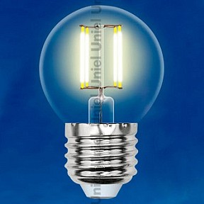 Лампа светодиодная Uniel LED-G45  арт. LED-G45-6W/WW/E27/CL PLS02WH