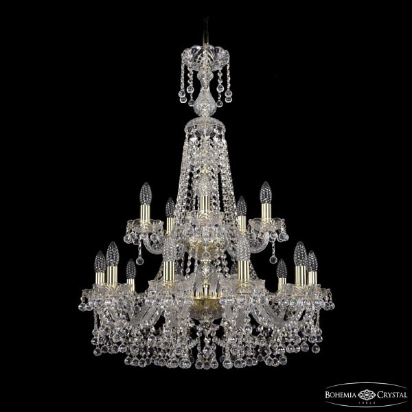 Подвесная люстра Bohemia Ivele Crystal 1409 золото арт. 1409/10+5/240/XL-91/2d G