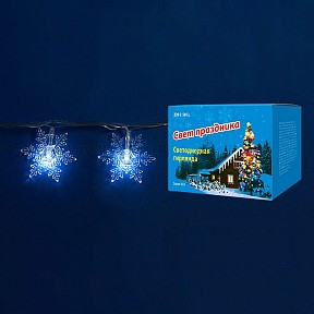 Гирлянда Uniel Снежинки  арт. ULD-S0700-050/DTA WHITE IP20 SNOWFLAKES-1