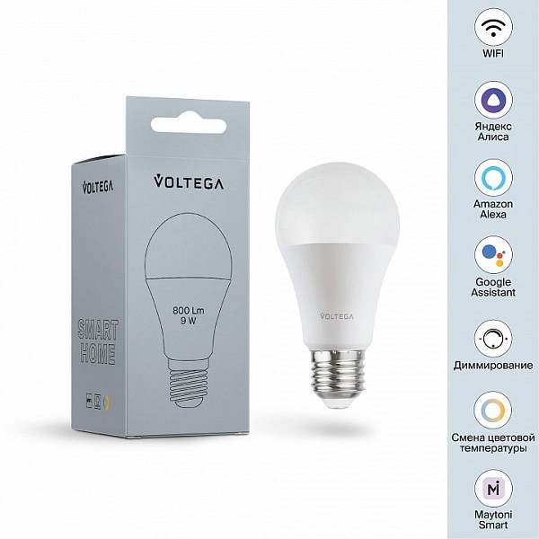 Лампа светодиодная диммируемая Voltega Wi-Fi bulbs  арт. 2429
