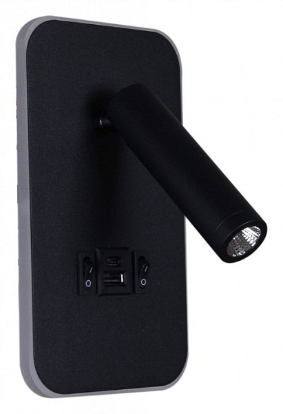 Бра Reluce 86204 черный арт. 86204-9.2-001KT LED12W+USB BK
