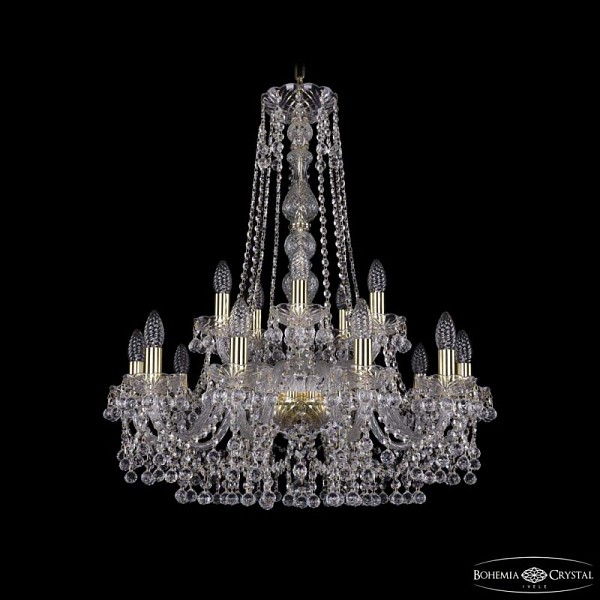 Подвесная люстра Bohemia Ivele Crystal 1409 золото арт. 1409/10+5/240/h-77 G
