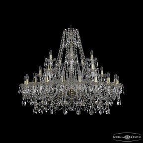 Подвесная люстра Bohemia Ivele Crystal 1411 золото арт. 1411/20+5+5/360 G