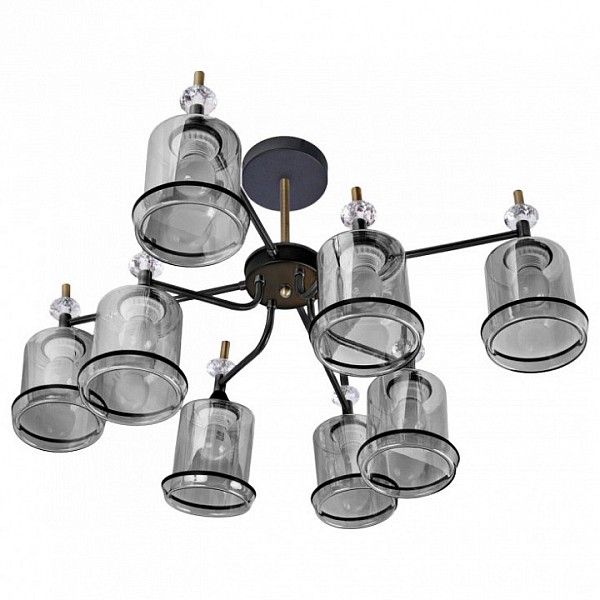 Люстра на штанге Imex MD.4890 коричневый арт. MD.4890-8-S COFFEE+FGD