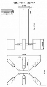 Подвесная люстра Moderli Metalicana золото арт. V11814-6P