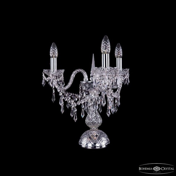 Настольная лампа декоративная Bohemia Ivele Crystal 1403 никель арт. 1403L/3/141-39 Ni