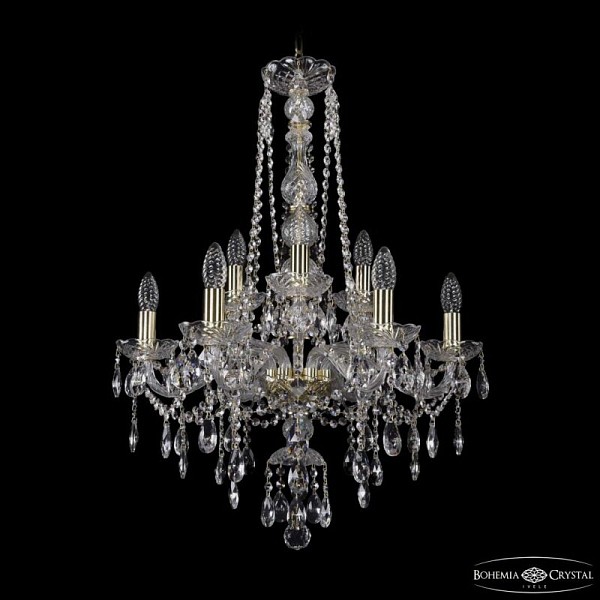 Подвесная люстра Bohemia Ivele Crystal 1415 золото арт. 1415/6+3/200/h-77 G