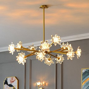 Люстра на штанге Imperiumloft LOTOS золото арт. LOTOS-TWO01