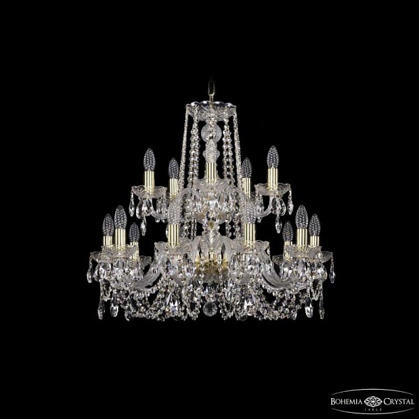 Подвесная люстра Bohemia Ivele Crystal 1402 золото арт. 1402/10+5/240/2d G