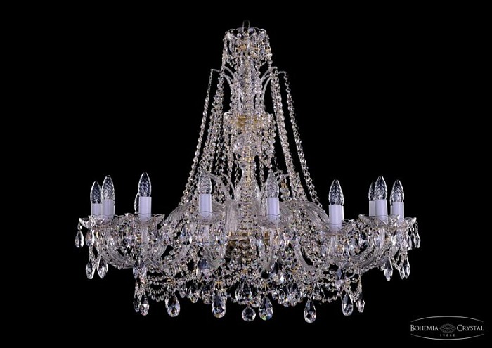 Подвесная люстра Bohemia Ivele Crystal 1411 золото арт. 1411/16/360/XL-87 G