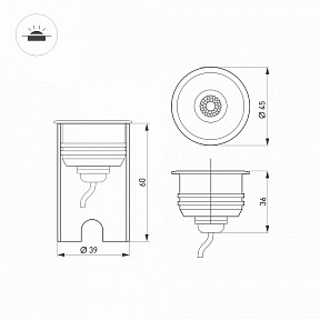 Грунтовый светильник Arlight KT-AQUA металл арт. 047698