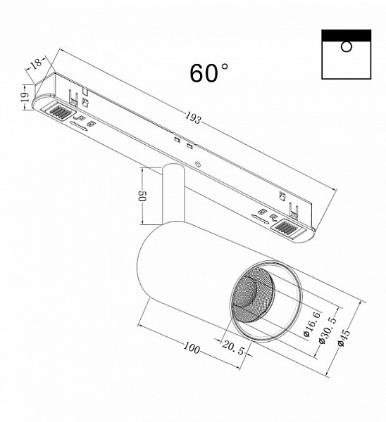 Светильник на штанге Maytoni Focus LED черный арт. TR032-4-5W3K-W-DS-B