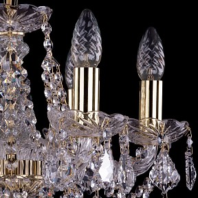 Подвесная люстра Bohemia Ivele Crystal 1413 золото арт. 1413/6/141/G/Leafs