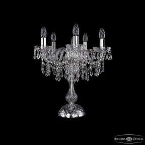 Настольная лампа декоративная Bohemia Ivele Crystal 1403 никель арт. 1403L/5/141-47 Ni