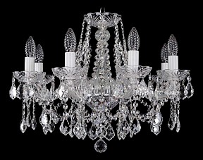 Подвесная люстра Bohemia Ivele Crystal 1413 серый арт. 1413/8/200/Ni/Leafs