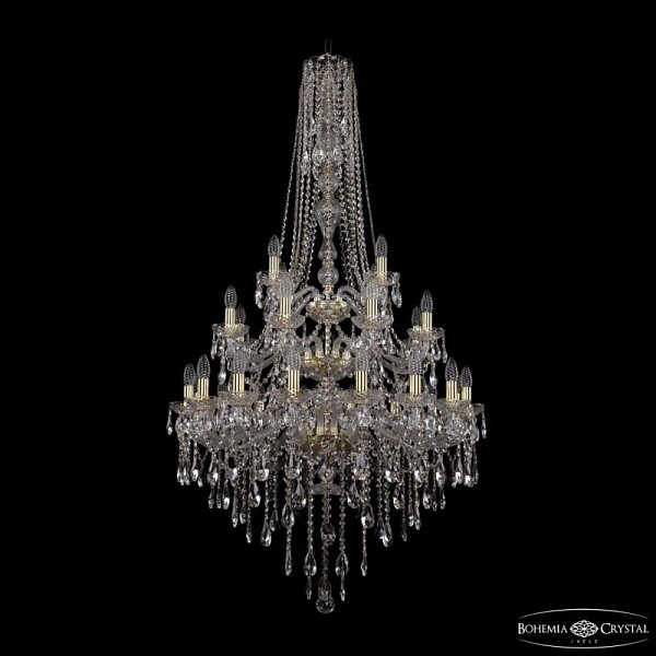 Подвесная люстра Bohemia Ivele Crystal 1415 золото арт. 1415/16+8+4/300/h-155/3d G