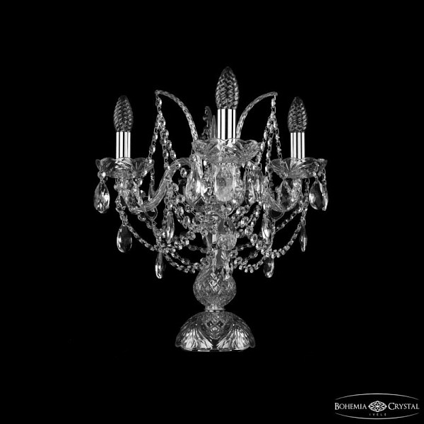 Настольная лампа декоративная Bohemia Ivele Crystal 1411 никель арт. 1411L/3/141-39 Ni