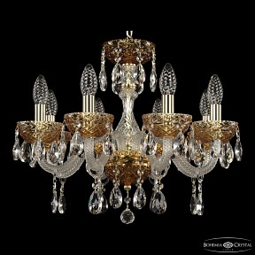 Подвесная люстра Bohemia Ivele Crystal 5417 золото арт. 5417/8/165 G Amber/M-1F