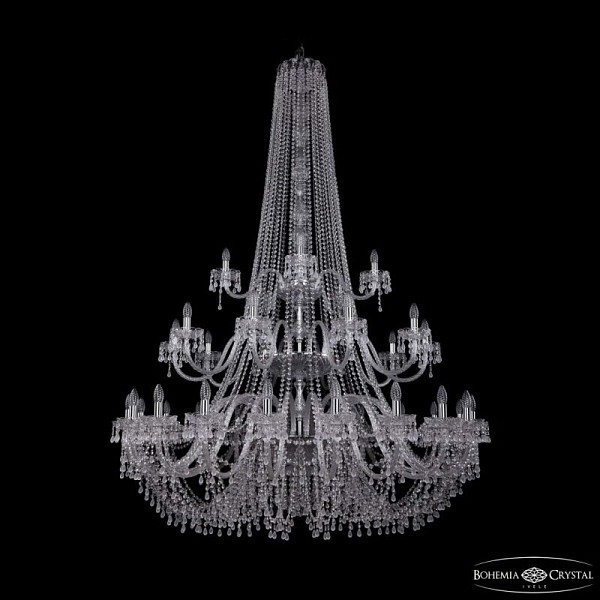 Подвесная люстра Bohemia Ivele Crystal 1410 никель арт. 1410/20+10+5/530/h-200/3d Ni V0300