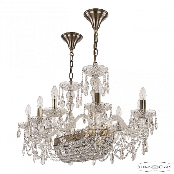 Подвесная люстра Bohemia Ivele Crystal 1453 золото арт. 1453/10/195/600 FP