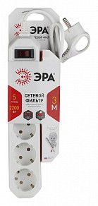 Сетевой фильтр Эра USF-5es-3m-W белый арт. Б0019033