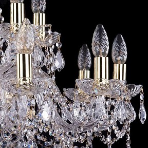 Подвесная люстра Bohemia Ivele Crystal 1411 золото арт. 1411/10+5/240/G/Leafs