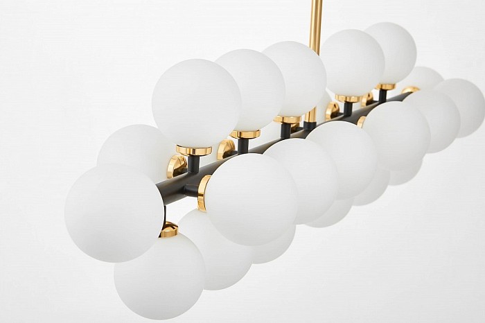 Люстра на штанге LUMINA DECO Marsiada  арт. LDP 6033-24 BK+GD