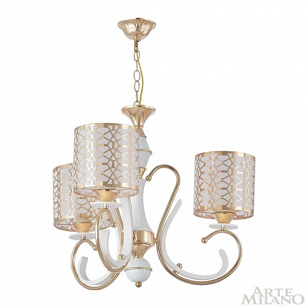 Подвесная люстра Arte Milano Florentia-1237 белый арт. 301237/3 Wh/Gd