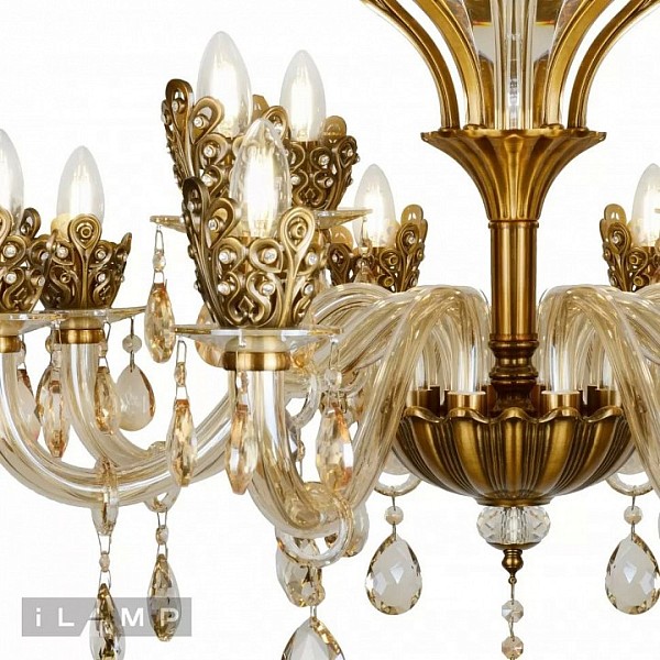 Подвесная люстра iLamp Asia бронза арт. 61078-8+4 BR