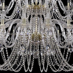 Подвесная люстра Bohemia Ivele Crystal 1402 золото арт. 1402/20+10+5/530/h-206/3d/G