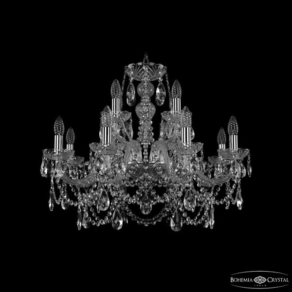 Подвесная люстра Bohemia Ivele Crystal 1411 никель арт. 1411/8+4/240 Ni