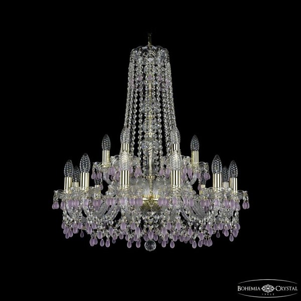 Подвесная люстра Bohemia Ivele Crystal 1410 золото арт. 1410/12+6/240/h-74 G V7010