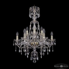Подвесная люстра Bohemia Ivele Crystal 1415 золото арт. 1415/6+3/200/XL-77 G