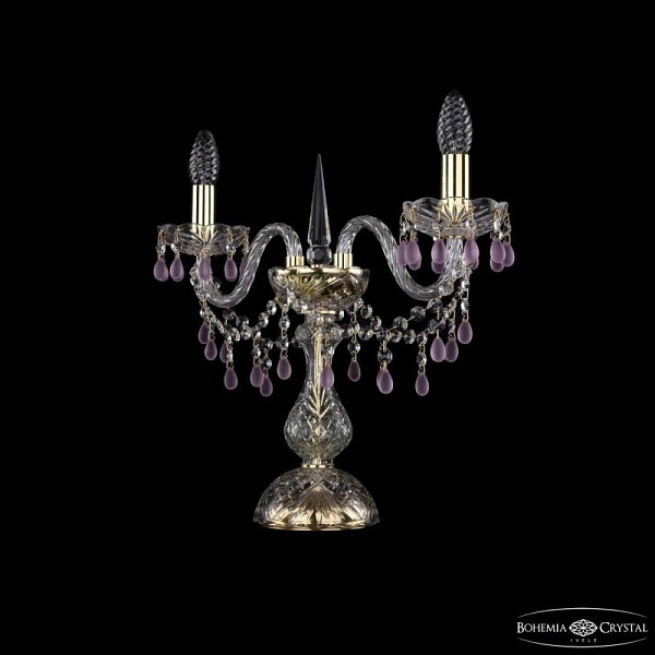 Настольная лампа декоративная Bohemia Ivele Crystal 1410 золото арт. 1410L/2/141-39 G V7010