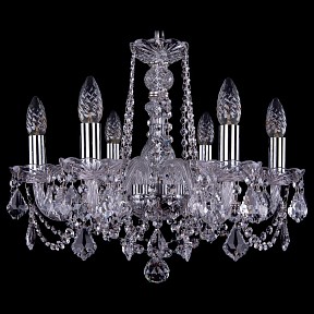 Подвесная люстра Bohemia Ivele Crystal 1402 металл арт. 1402/6/160/Ni/Leafs
