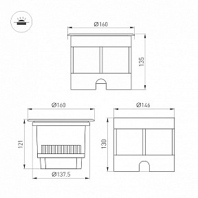 Грунтовый светильник Arlight DAFNA металл арт. 061198
