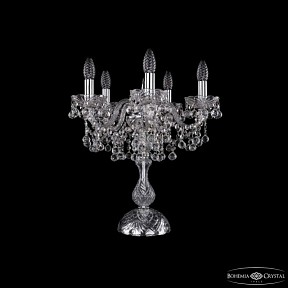 Настольная лампа декоративная Bohemia Ivele Crystal 1409 никель арт. 1409L/5/141-47 Ni