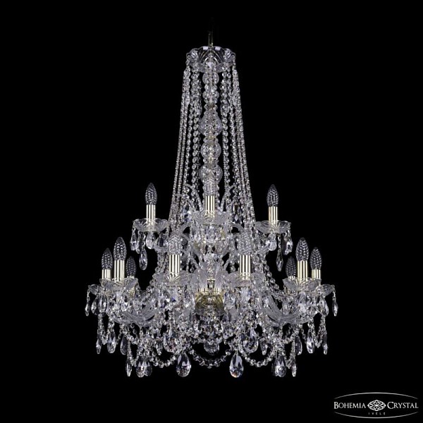 Подвесная люстра Bohemia Ivele Crystal 1411 золото арт. 1411/10+5/240/h-94/2d G