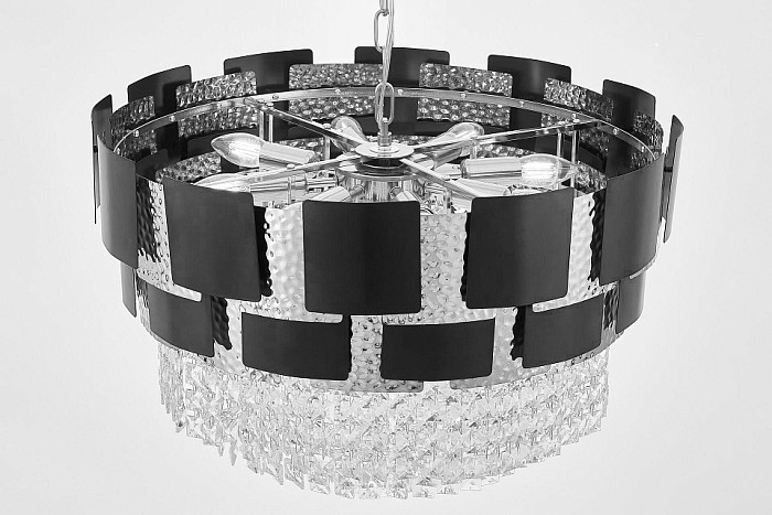 Подвесная люстра LUMINA DECO MOLINA хром арт. LDP 7045-600 BK+CHR