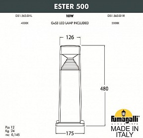 Наземный светильник Fumagalli Ester белый арт. DS1.563.000.WXD1L