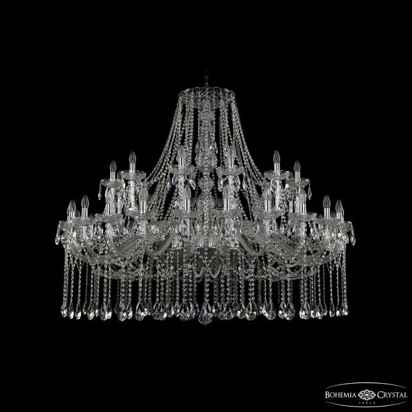 Подвесная люстра Bohemia Ivele Crystal 1413 никель арт. 1413/24+12/530 Ni