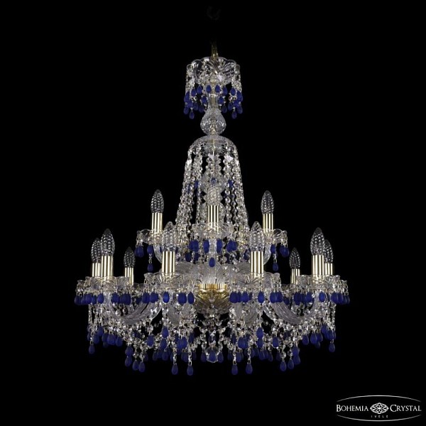 Подвесная люстра Bohemia Ivele Crystal 1410 золото арт. 1410/10+5/240/XL-80 G V3001