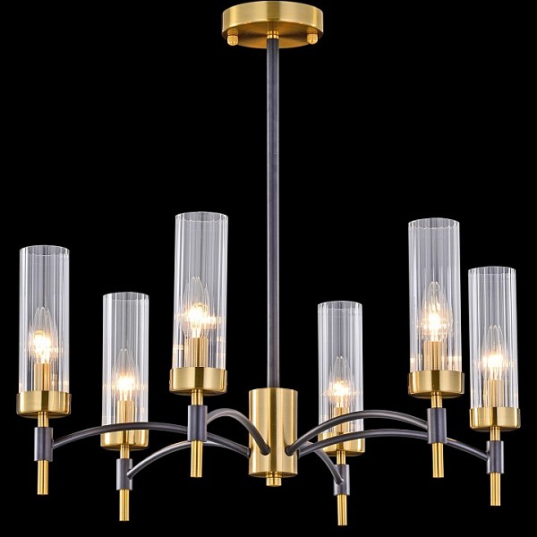 Люстра на штанге ILLUMICO BRASS TUBO бронза арт. IL5177-6PLS-29 BRASS TUBO