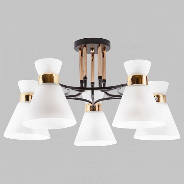Люстра на штанге Imex MD.5692 желтый арт. MD.5692-5-S-COFFEE+FGD