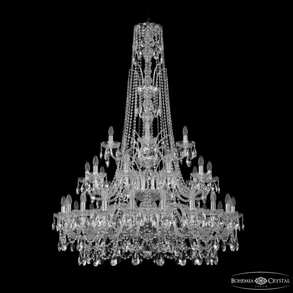 Подвесная люстра Bohemia Ivele Crystal 1411 никель арт. 1411/20+10+5/400/XL-155/3d Ni