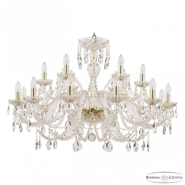 Подвесная люстра Bohemia Ivele Crystal 105 золото арт. 105/12+6/360 G