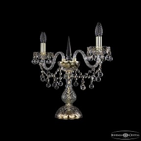 Настольная лампа декоративная Bohemia Ivele Crystal 1409 золото арт. 1409L/2/141-39 G