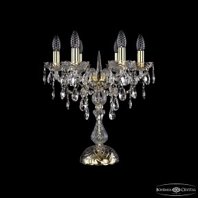 Настольная лампа декоративная Bohemia Ivele Crystal 1415 золото арт. 1415L/6/141-47 G