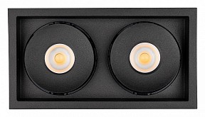 Встраиваемый светильник Arlight CL-SIMPLE-S148x80-2x9W Warm3000 (BK, 45 deg) черный арт. 028151